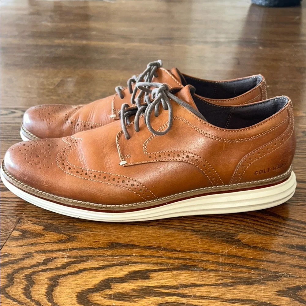 Cole Haan Men's Tan Leather Wingtip Oxfords